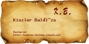 Kiszler Balázs névjegykártya
