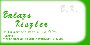 balazs kiszler business card